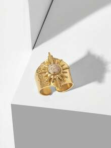 MOTF PREMIUM PRE GOLD PLATED SUN STONE RING - Yellow Gold - View 4