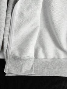 SHEIN 青少年女孩秋冬新款灰色針織時尚百搭字母印花休閒衛衣，返校季 - 灰色 - 查看 7