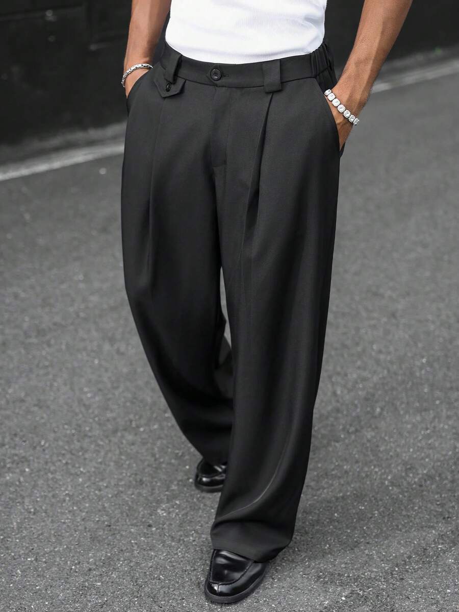 SLATEMANN Mature Casual Best-Seller, Unique Waist Design, Versatile Commute Men's Pants - Black - View 1