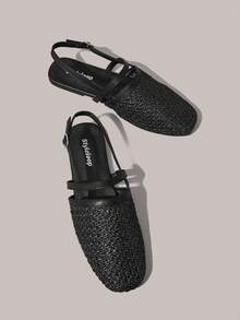 Styleloop Señoras, Uñas de Sauce, Hebillas, Zapatos Planos. - Negro grafito - Ver 3