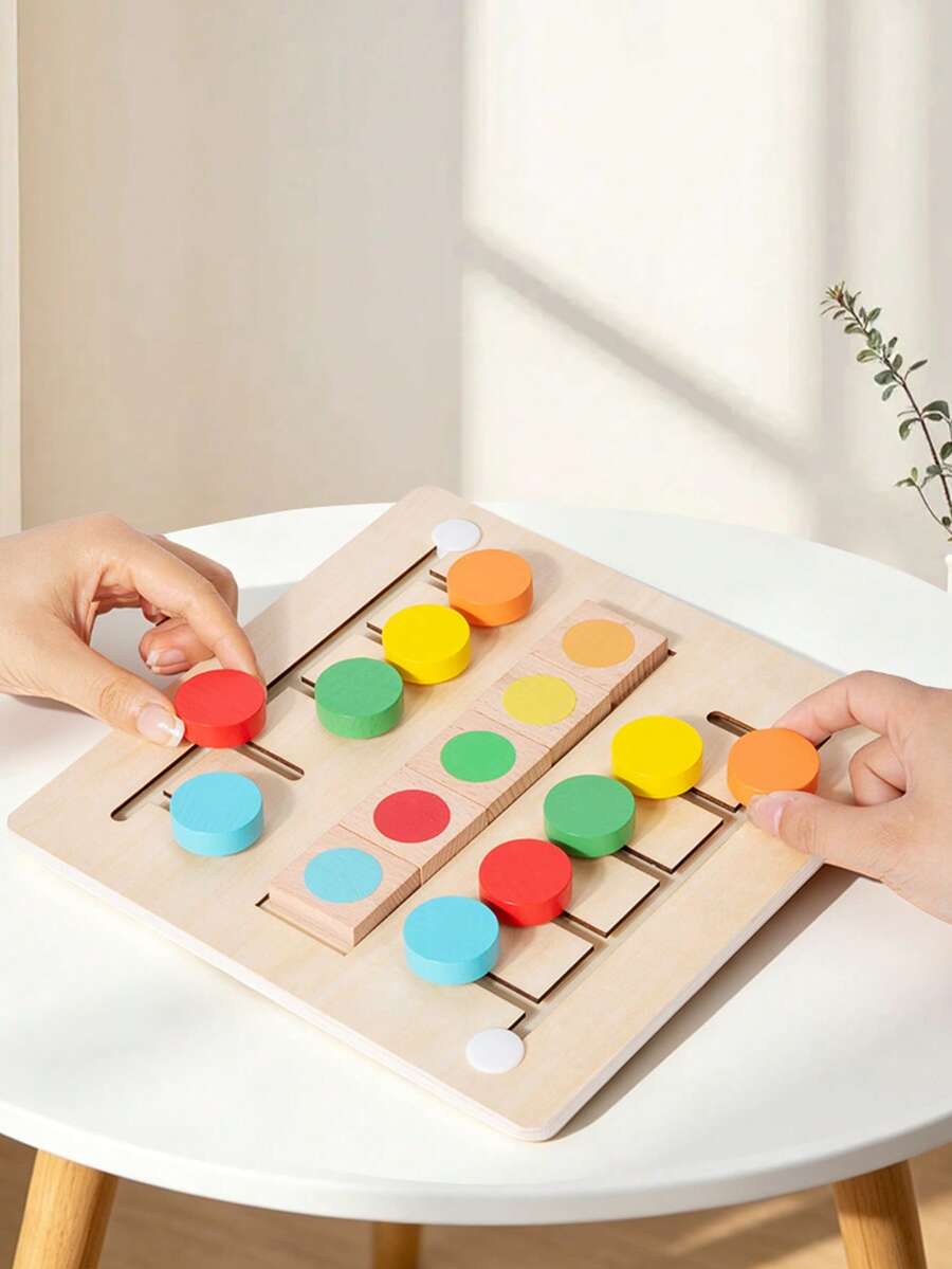 MINKOJA Wooden Color Matching Movement Game, Color Recognition Interactive Toy For Boys And Girls Ages 3+, Parent-Child Interactive Game