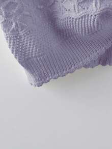 Everyssa New European & American Fashion Mixed Color Versatile Knit Sweater Top - Mauve Purple - View 3