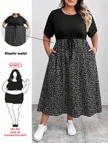SHEIN CURVE+ 大尺碼女裝時尚休閒波希米亞風，適合工作、度假、商務穿著，2026秋冬 22W - 黑色 - 查看 7