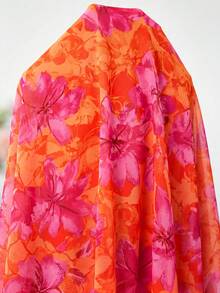 Amorya 女款法式度假風花卉印花百褶喇叭袖洋裝 - 彩色 - 查看 9