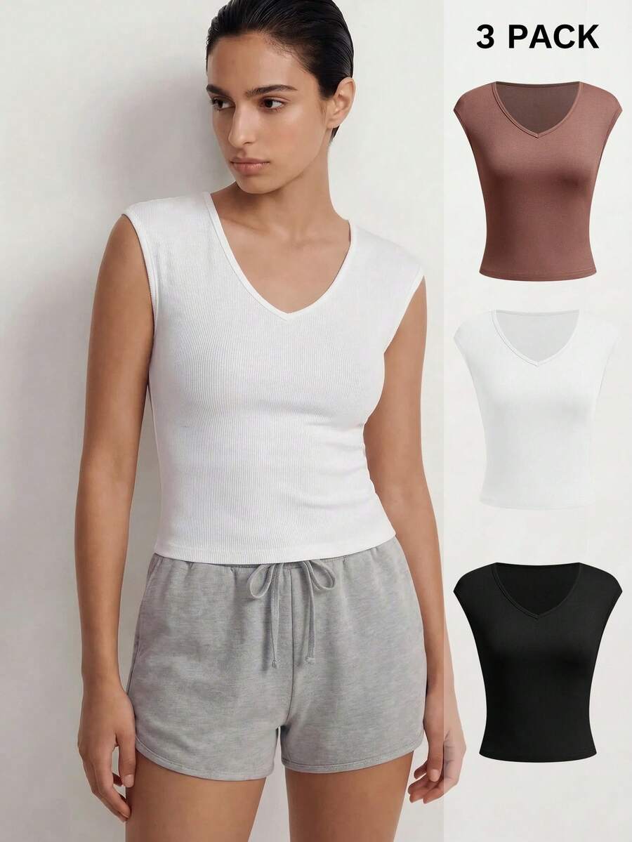 Ocili Studio 3pcs Women V-Neck Loungewear Set - Multicolor - View 1