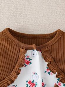 SHEIN Robe d'anniversaire d'été rose clair mignonne pour bébé fille nouveau-né & Bandeau assorti Ensemble 2 pièces Long - Tabac - Voir 8