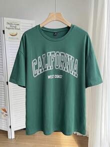 Comfortcana California 大碼字母圖案落肩短袖 T-shirt - 白色 - 查看 7