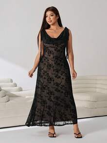 Solflare Black Casual Sexy Plus Size Women's Dress Date Night Summer Winter - Black - View 4