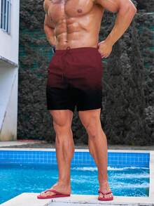 Manfinity KASUA Pantalones cortos de playa con degradado para hombre (corte aleatorio estampado) - Multicolor - Ver 4