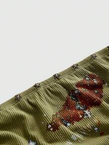 ROMWE Avant Women's Vintage Y2k Country Streetwear Unisex Versatile Eye Starry Sky Print Pentagram Studded Tube Top Plus Size Date Night Concert Green Summer - Green - View 3