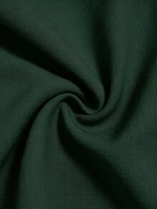 Elenzga 2025夏季小眾優雅方領條紋綁腰無袖上衣 - 墨綠色 - 查看 6
