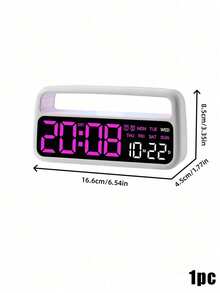 1 Pieza Reloj Despertador Digital LED con Luz Nocturna de Mesita, Doble Alarma, Pantalla de Fecha y Día, Función DST, Brillo Ajustable, Reloj de Escritorio Moderno para Dormitorio Decoración del Hogar - Multicolor - Ver 16