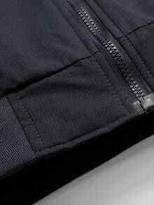 Calvornis Men's Long Sleeve Loose Fit Zipper Pocket Jacket, Old Money , Fall - Black - View 5