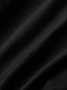 SHEIN MOD 女款掛脖綁帶蕾絲飾邊抓皺修身百搭日常休閒上衣 - 黑色 - 查看 8