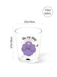 ADVENTURE TIME X SHEIN 卡通冒險角色 11.50oz/340ml 透明玻璃杯，印花飲水杯，適用於水、果汁、汽水、冰咖啡和調酒，適合居家、辦公室及日常使用 - 無色 - 查看 10