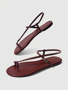 HighSole Women Heeled Sandals Summer - Burgundy - View 6