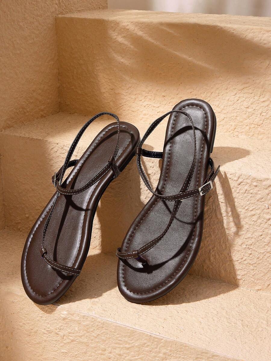 HighSole Women Heeled Sandals Summer - Brown - View 1