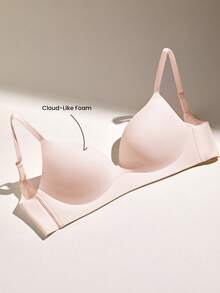 LUVLETTE Dream Curve Support+ Black Wireless Push Up T-Shirt Basic SizeFreedom Bra No Show Underwear Comfortable Must-Haves - Baby Pink - View 8