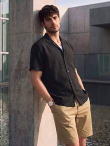 TekDrob Colarless Regular Fit Shirt With WaterProof & UV Protection - Black - View 5