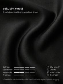 GLOWMODE SoftCalm 莫代爾低調光澤修身慢跑褲，前縫線設計，雙側插手口袋，適合健身房、瑜伽室、日常休閒 - 黑色 - 查看 6