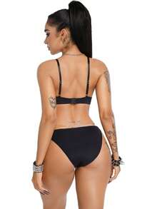 AltBold Conjunto de Lingerie Romântico com Renda e Aro 2 Peças - Preto - Visão 2
