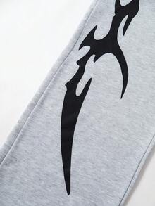 SHEIN 青少年男孩休閒舒適百搭寬鬆直筒運動長褲 - 灰色 - 查看 5