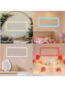 Custom Neon Light Wedding Decoration, USB Engraved Neon Light, Customized Neon Light For Back To School, Mother's Day, Personalized LED Neon Light Suitable For Wall, Commercial Bar, Home Store, Bedroom Decor - Retangular Shape-35*19cm - View 10