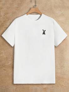 Manfinity RebelGame Casual Men's Plus Size Cartoon Print Short Sleeve T-Shirt For Daily Wear Men's Graphic T Shirt - White - View 2