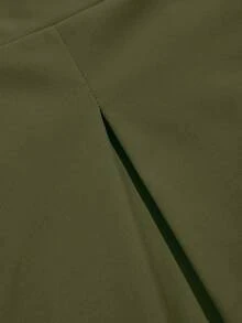 SOLERSUN 女款高腰口袋七分褲，百褶寬腿短長褲，休閒時尚夏季職場褲，靜奢風口袋七分褲，高腰百褶寬腿短長褲，慵懶老錢風職場褲 - 軍綠色 - 查看 10