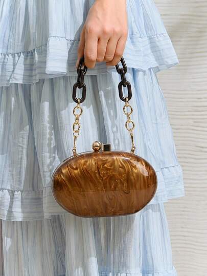 SHECARRY Ladies, Women Top Handle Bags, Acrylic Bag, Brown, Fashionable, Elegant , Simple, Personalized, Versatile, For Beach, Vacation, Holiday, Summer, Seaside, Beach Party, Date, Birthday, Evening, Date Nigh, Banquet