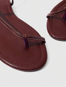 HighSole Women Heeled Sandals Summer - Burgundy - View 4