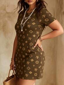Resyla Plus Size Summer Casual All-Over Print Dress - Red - View 4