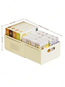 1PC Expandable Plastic Storage Drawer Adjustable Drawer Organizer Cabinet Storage Box Multifunctional Stackable Divider Container Kitchen Cabinet Organizer Pantry Utility Basket Utensil Holder Beverage Can Dispenser For Home Organization Must Have - Beige - View 11