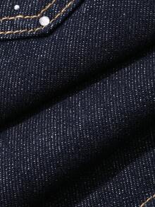 Dazy Kids Girls' Denim Jeans Spring/Summer New Style Back Pocket Rhinestone Flare Leg Jeans (Large) - Navy Blue - View 8