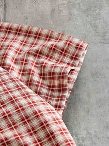 AXEPEAK Men's Summer Casual Plaid Shirt - Red - View 7