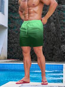 Manfinity KASUA Shorts de playa para hombre con cintura con cordón y color degradado (estampado patchwork) - Multicolor - Ver 6