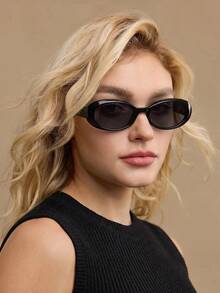 MOTF PREMIUM Gafas de moda con montura completa de forma ovalada - Negro oscuro - Ver 3