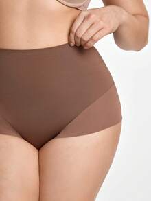 Slumbrini 1pc Women's Seamless Plus Size High Waist Butt Lifter Tummy Control Body Shaper - Brown - View 8