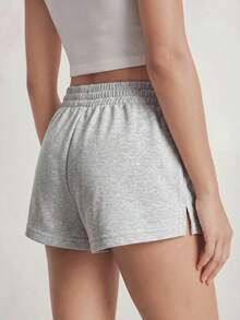 Loomrest Women's Spring Casual Minimalist Light Floral Gray Low-Waist Super Short Shorts Loungewear - Light Grey - View 2