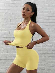 SHEIN Velisys 女款高腰瑜伽運動套裝 - 彩色 - 查看 4