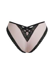 AltBold 3pcs/Pack Lace Patchwork Ribbed Comfortable Bikini Briefs - Multicolor - View 10