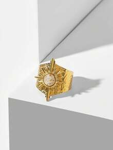 MOTF PREMIUM PRE GOLD PLATED SUN STONE RING - Yellow Gold - View 2