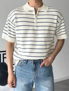 DAZY Men's Striped Summer Knit Top - Multicolor - View 1