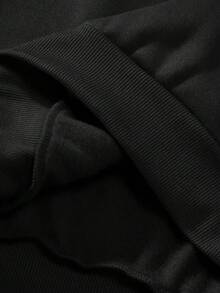Manfinity Hypemode Men's White Creative Text Graphic Embroidered Metal Zipper Hoodie, Black - Black - View 5