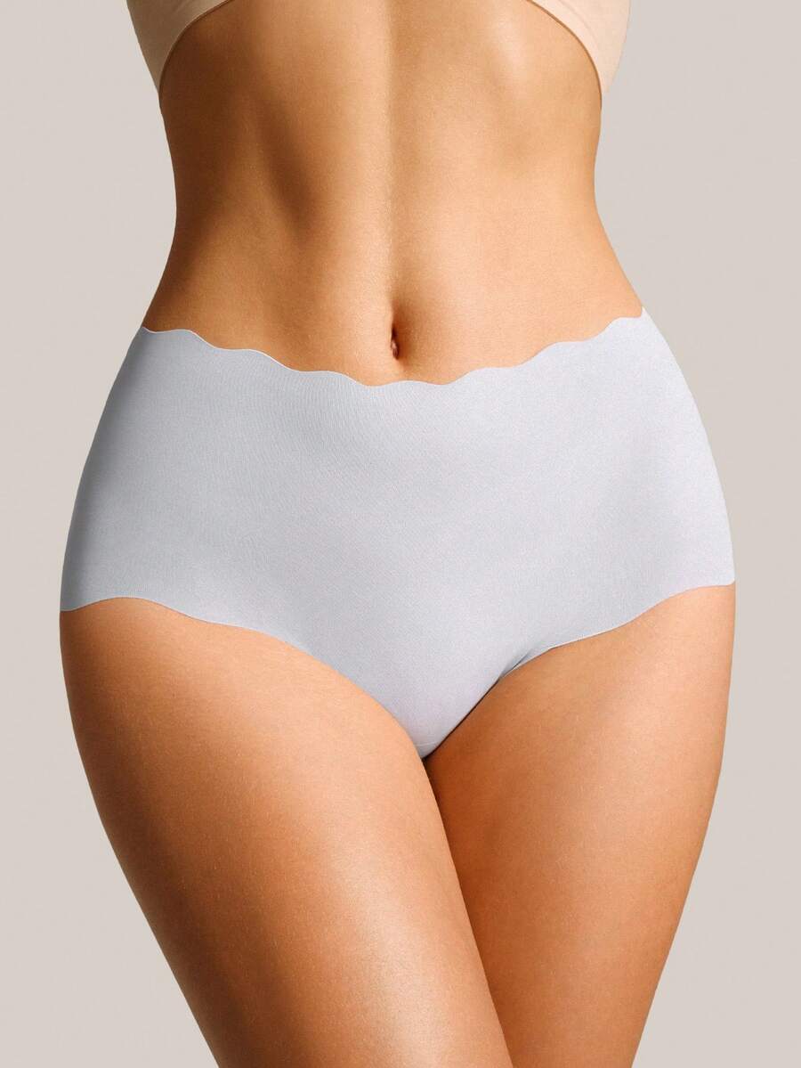 Barelissa 1 pieza Bragas triangulares sin costuras de unicolor y cómodas - Gris - Ver 1