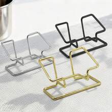 Soporte de hierro plegable con diseño triangular, soporte de metal simple estilo europeo para exhibir té, pasteles, marcos de fotos, platos y regalos para cumpleaños y graduación - Dorado - Ver 14