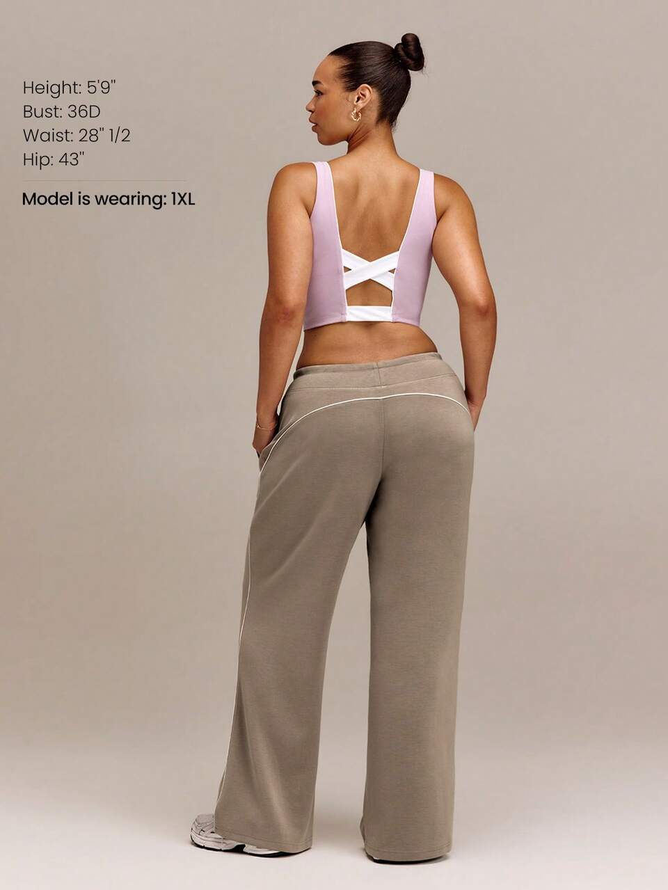 31" Plus Size SoftSerene Modal Lazy Lounge Silky-Smooth Relaxed Fit Contrast Color Sweatpants With Drawstring Waist & Side Pockets Daily Casual