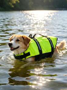 Dog Life Jacket, Adjustable Dog Swimsuit, Shark Style High Buoyancy With Rescue Handle, Suitable For Small, Medium And Large Dogs Swimming And Rowing - Green - View 11