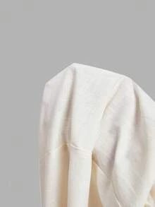 SHEIN MOD 女款純棉素色綁肩無袖長款白色甜美優雅洋裝，適合婚禮派對度假秋季穿搭 - 卡其色 - 查看 9