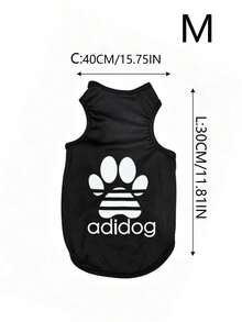 一件 Adidog 图案印花防跳蚤、防皮屑、保暖、透气运动背心，适合室内外使用，适用于猫狗。 - 彩色 - 查看 18